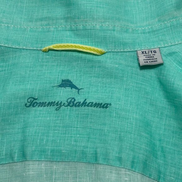 Tommy Bahama mint green all linen casual long sleeves shirt. Size XL - Picture 2 of 7